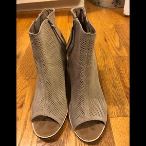 Toms Peep Toe Suede Bootie